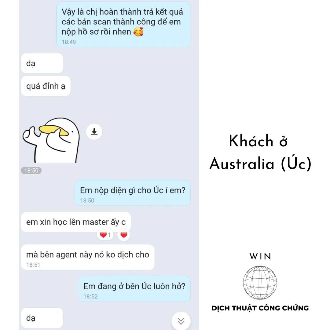 cảm nhận của khách hàng Úc